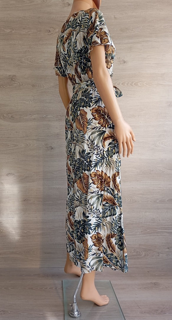 Robe longue manches courtes - M/l -multicolore - Très bon état - 100% viscose - motif florale