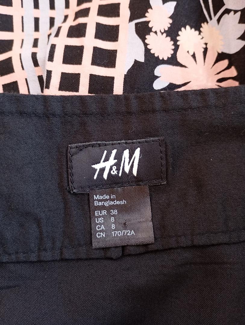 Jupe mi-longue noir & multicolore - H&M - T38 - Très bon état
