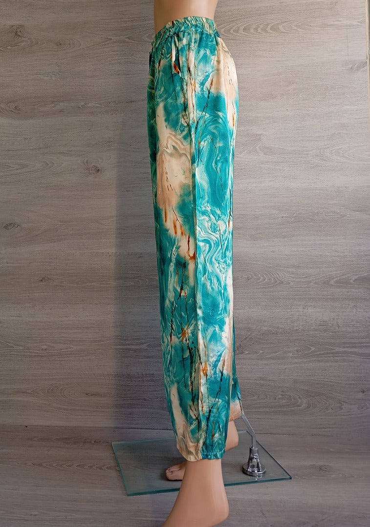 Pantalon large - Made in Italy - Xs/s - Turquoise - Très bon état - 100% viscose