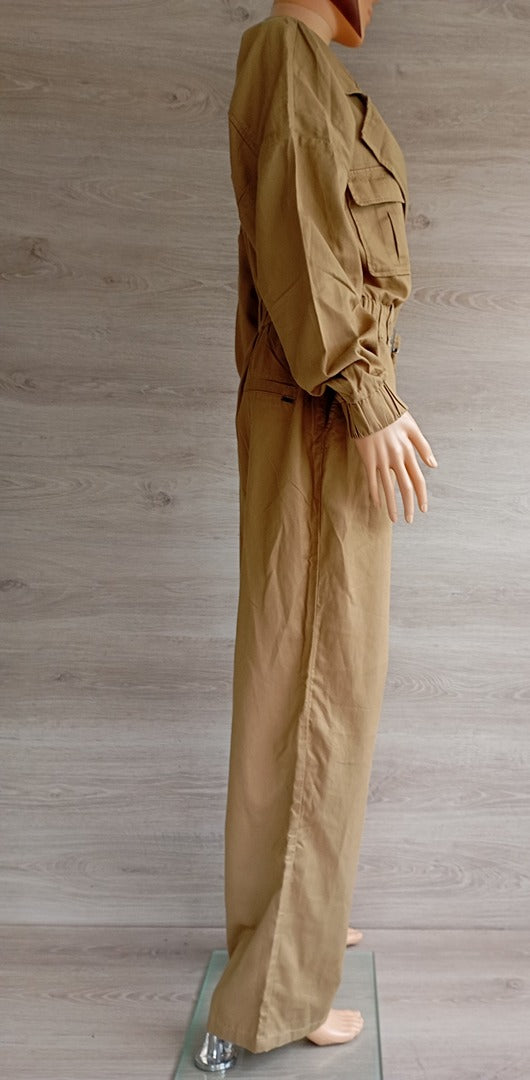 Combinaison pantalon manches longues 🌸 Salsa 🌸 L - Khaki - ceinturée - 100% lyocell