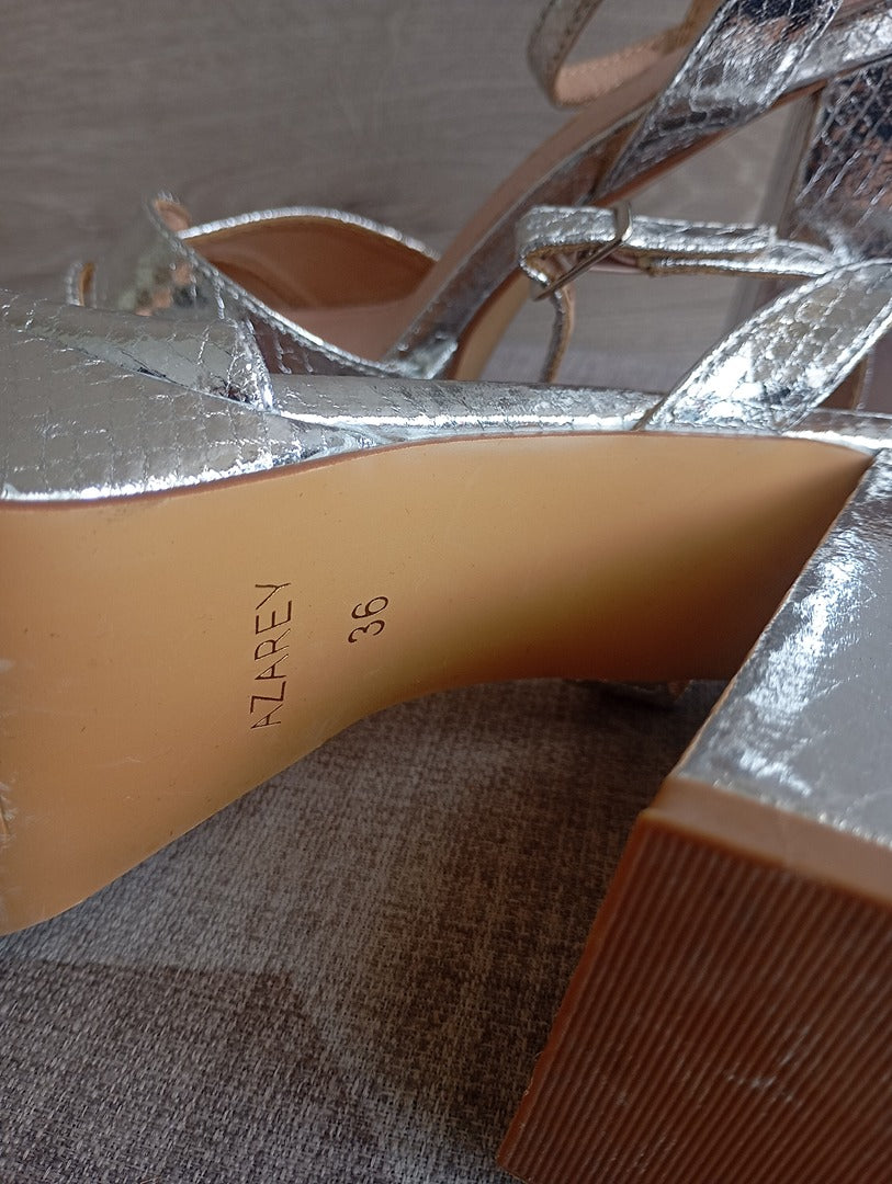 Chaussures à talons carrés femme Alzarey taille 36 - très bon état - argentées