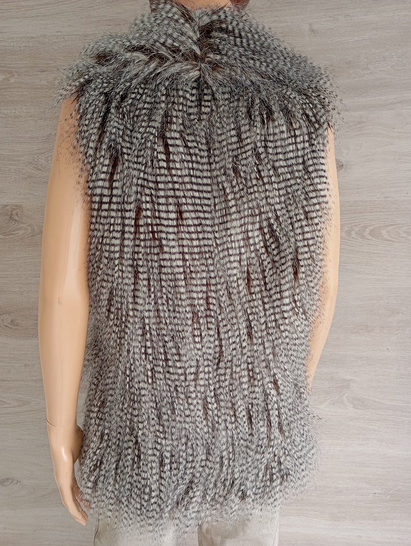 Gilet sans manches 🌸 Blanco 🌸 S - Gris - Neuf - fausse fourrure