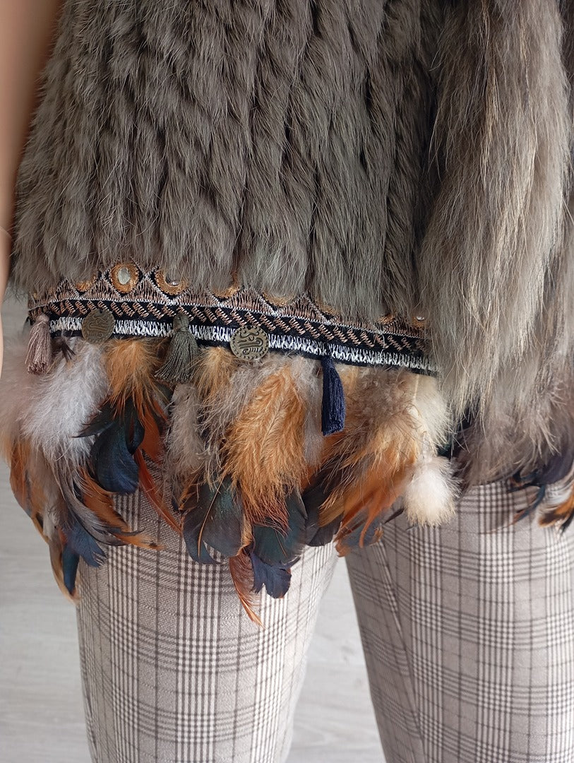 Gilet sans manches en fourrure naturelle - M - Très bon état
