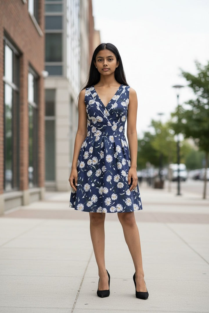 Robe d'été fleurie bleue — Blanco — T.M — Neuve