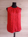 Joli blouse Cortefiel sans manches taille S - Rouge et noir - Neuf avec étiquette