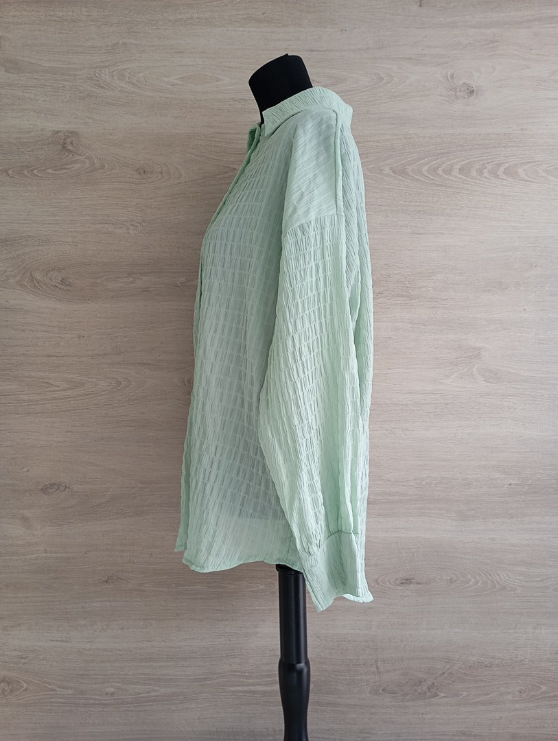 Chemise plissée manches longues - S - Menthe - Très bon état