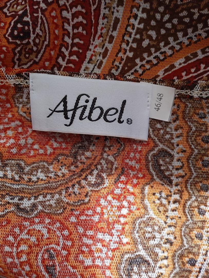 T-shirt manches courtes Afibel - 46/48 - Orange/multicolore - Très bon état