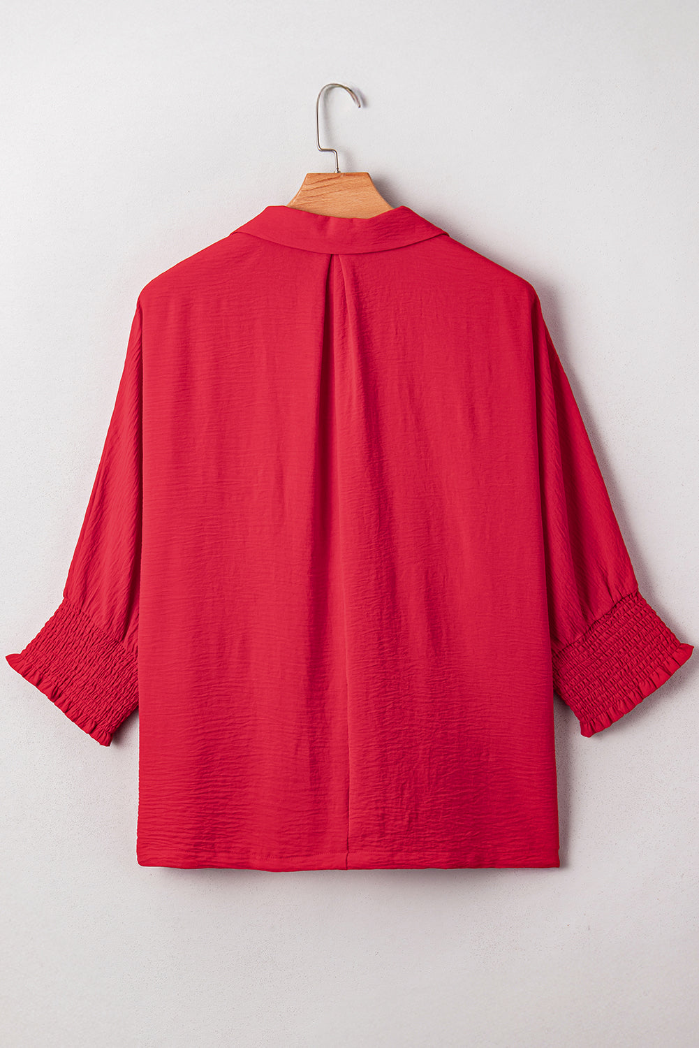 Blouse Tunique Oversize Rouge — Manches Dolman & Poignets Froncés Grande Taille