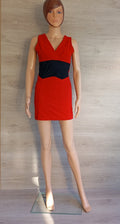 Robe courte sans manches - Orcelly - S/m - Rouge/noir - Très bon état
