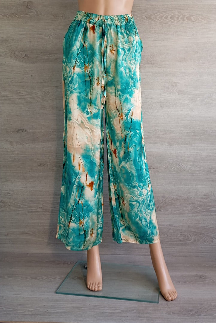 Pantalon large - Made in Italy - Xs/s - Turquoise - Très bon état - 100% viscose