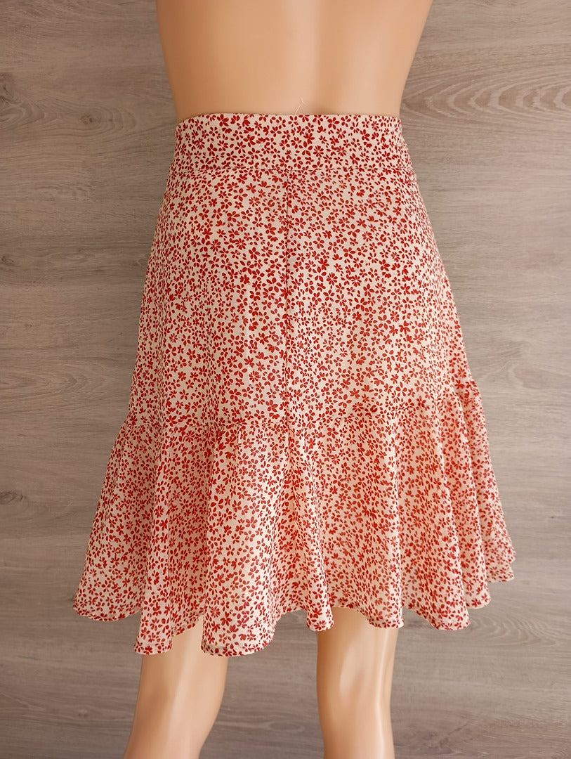 Jupe Camaïeu - 40 - Rouge - neuf - motif floral