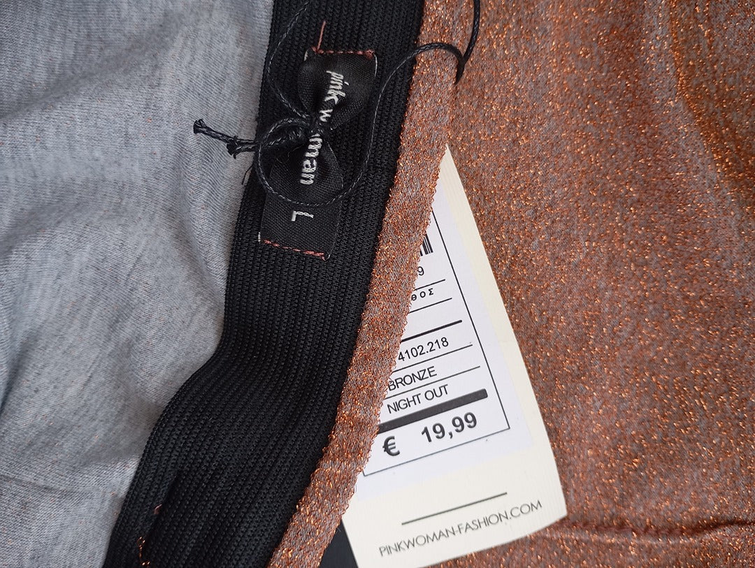 Jupe mini - Pink women - doré orangé - ceinture avec boucle - neuve - L