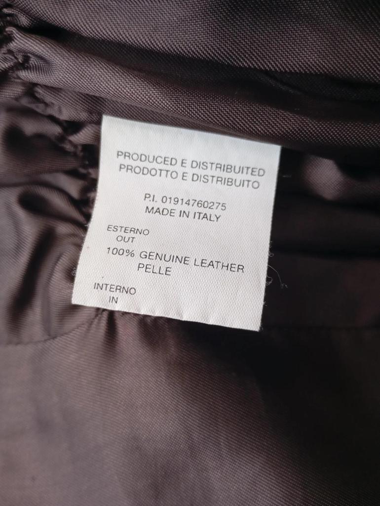 Belle veste/perfecto en 100% cuir véritable - Vera Pelle taille - L - Marron
