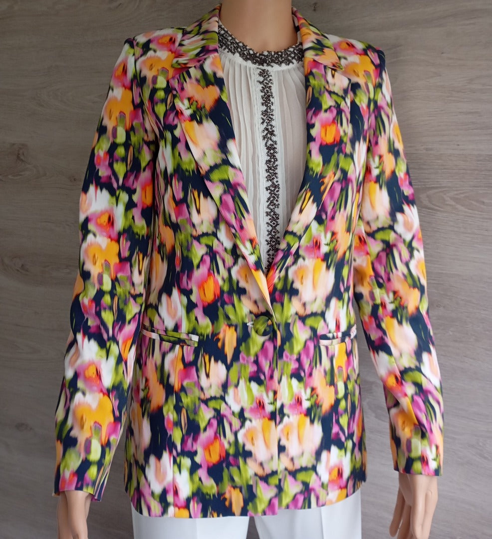 Blazer - veste - femme multicolore taille S en excellent état - cocktail - manches longues - motifs
