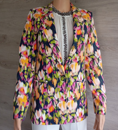 Blazer - veste - femme multicolore taille S en excellent état - cocktail - manches longues - motifs