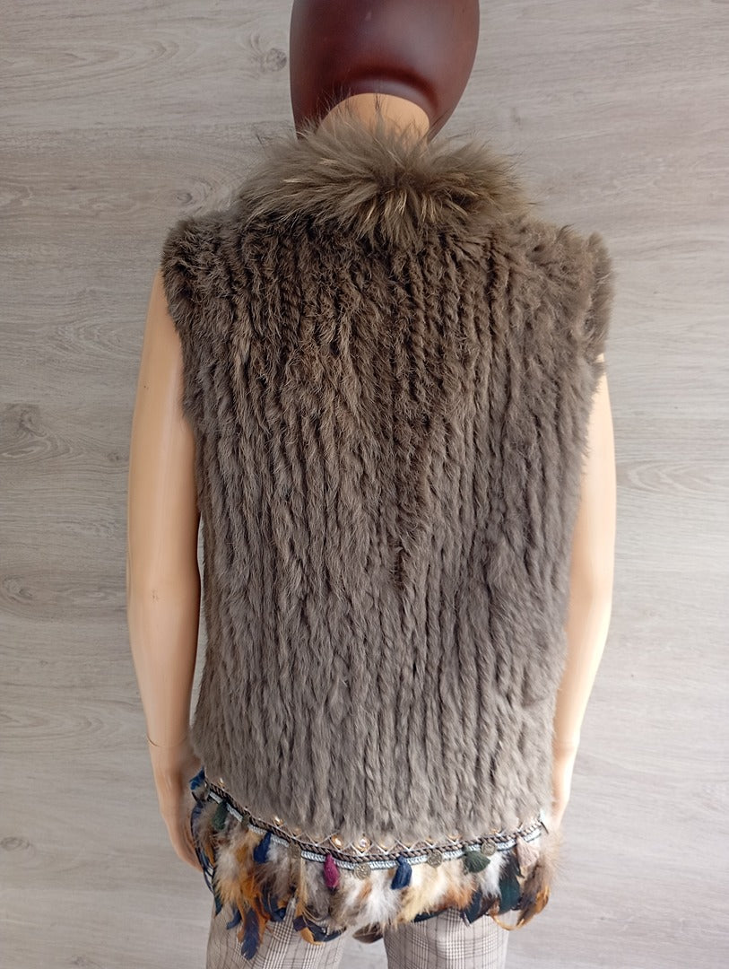 Gilet sans manches en fourrure naturelle - M - Très bon état