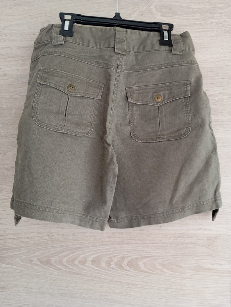 Short cargo - kiabi - S - Kaki - Très bon état - lin et coton