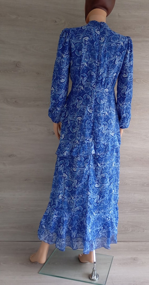 Robe longue manches longues 🌸 Trendyol 🌸 S - Bleu - Neuf avec étiquette - motif floral