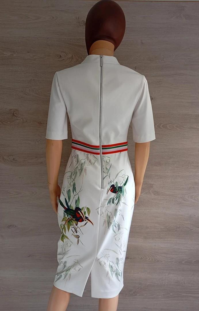 Robe mi-longue blanche imprimé nature — Ted Baker — Taille S — Très bon état