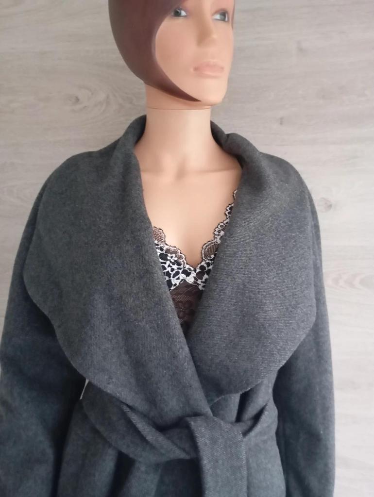 Superbe manteau gris en laine avec ceinture - Taifun - taille L/xl
