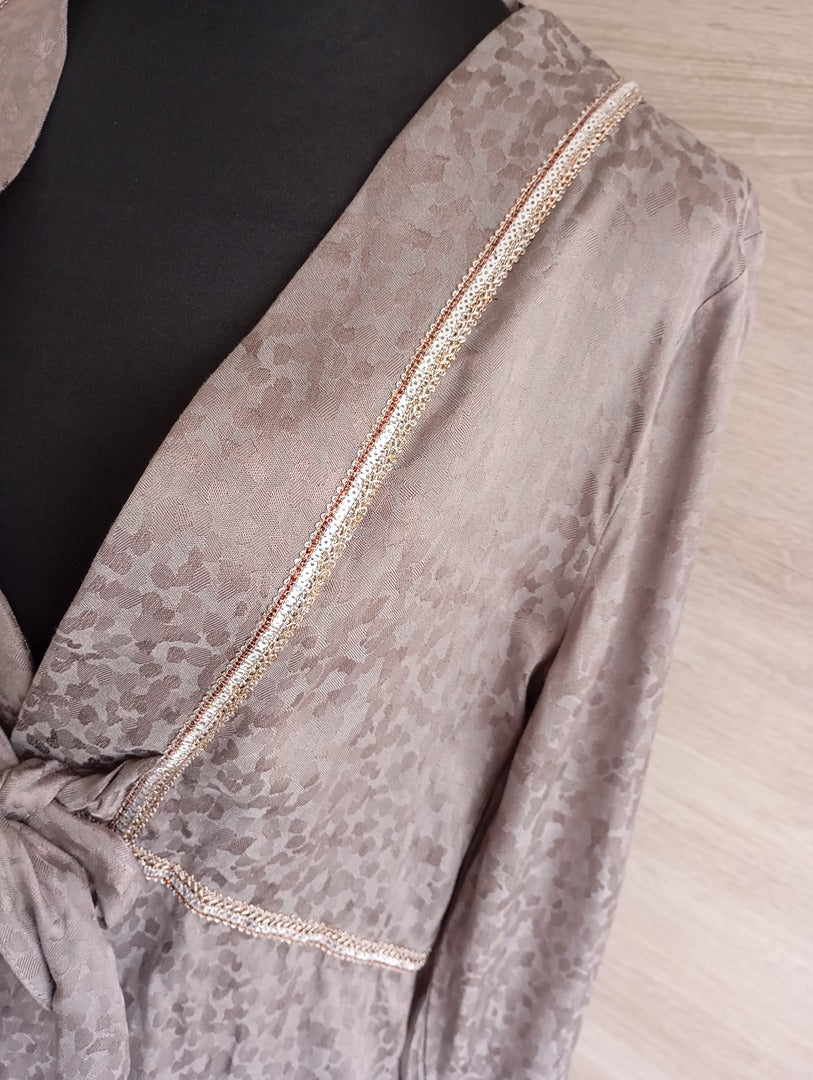 Blouse jacquard Nkn Nekane - M - Gris - Neuf - manches longues - 100% viscose