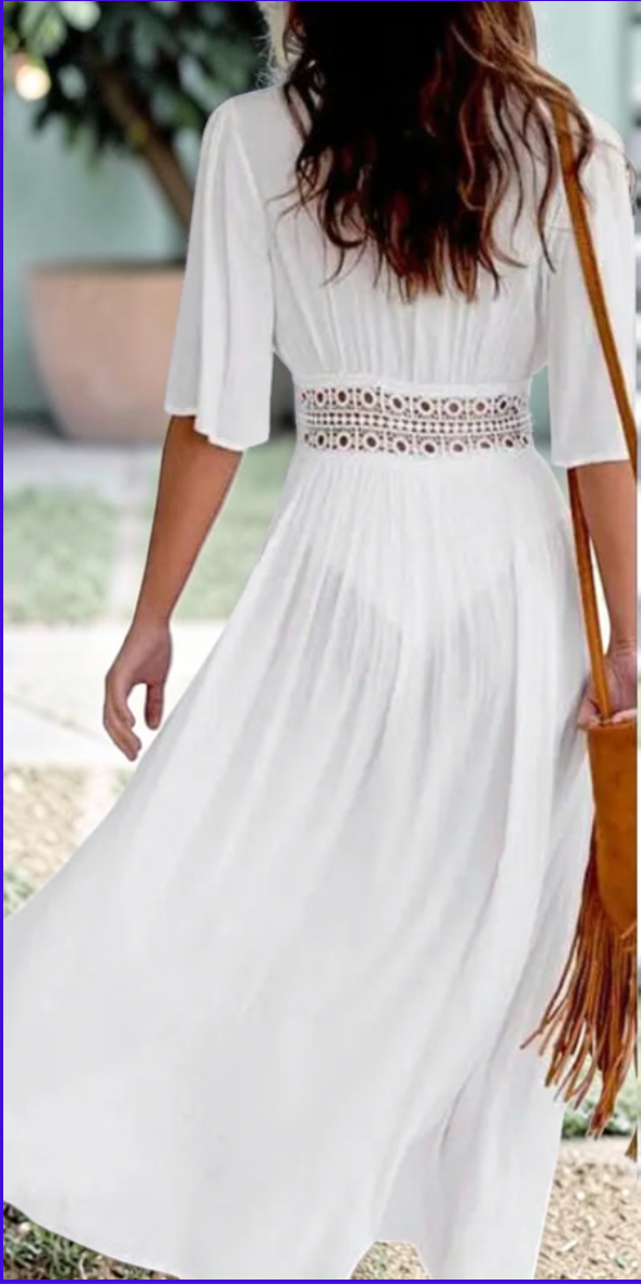 Robe de plage kimono à ceinture dentelle – S au XXXL