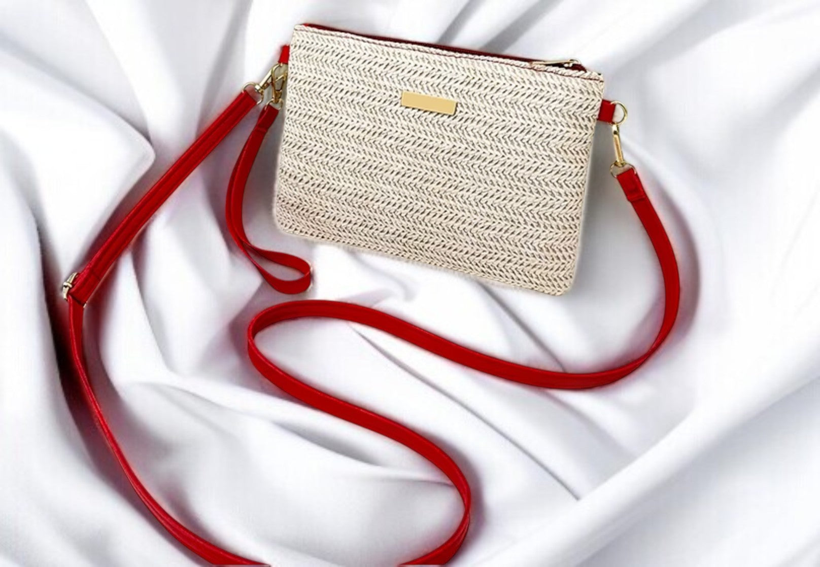 Sac bandoulière en paille tressée – Style vacances luxe – 5 coloris
