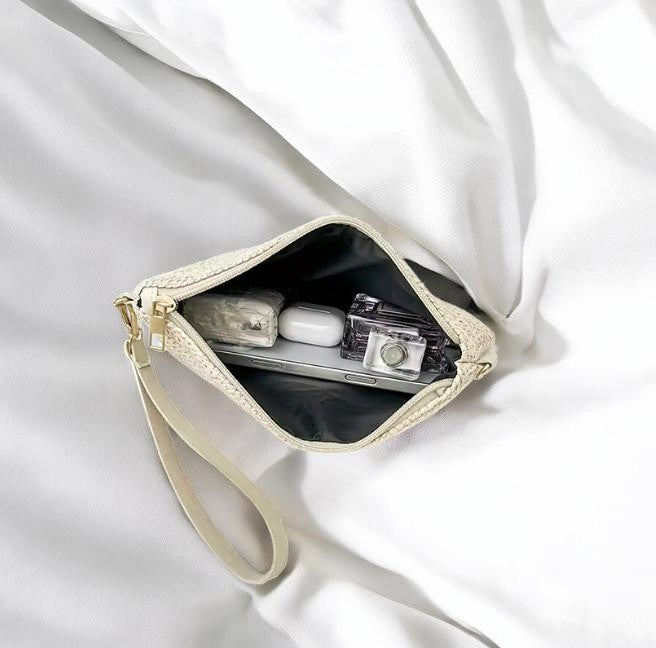 Sac bandoulière en paille tressée – Style vacances luxe – 5 coloris