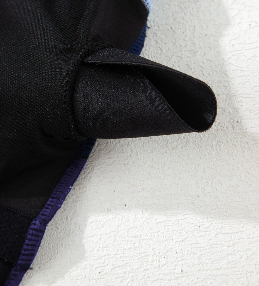 Maillot de bain une pièce bleu marine — Liseré contrastant & dos lacé