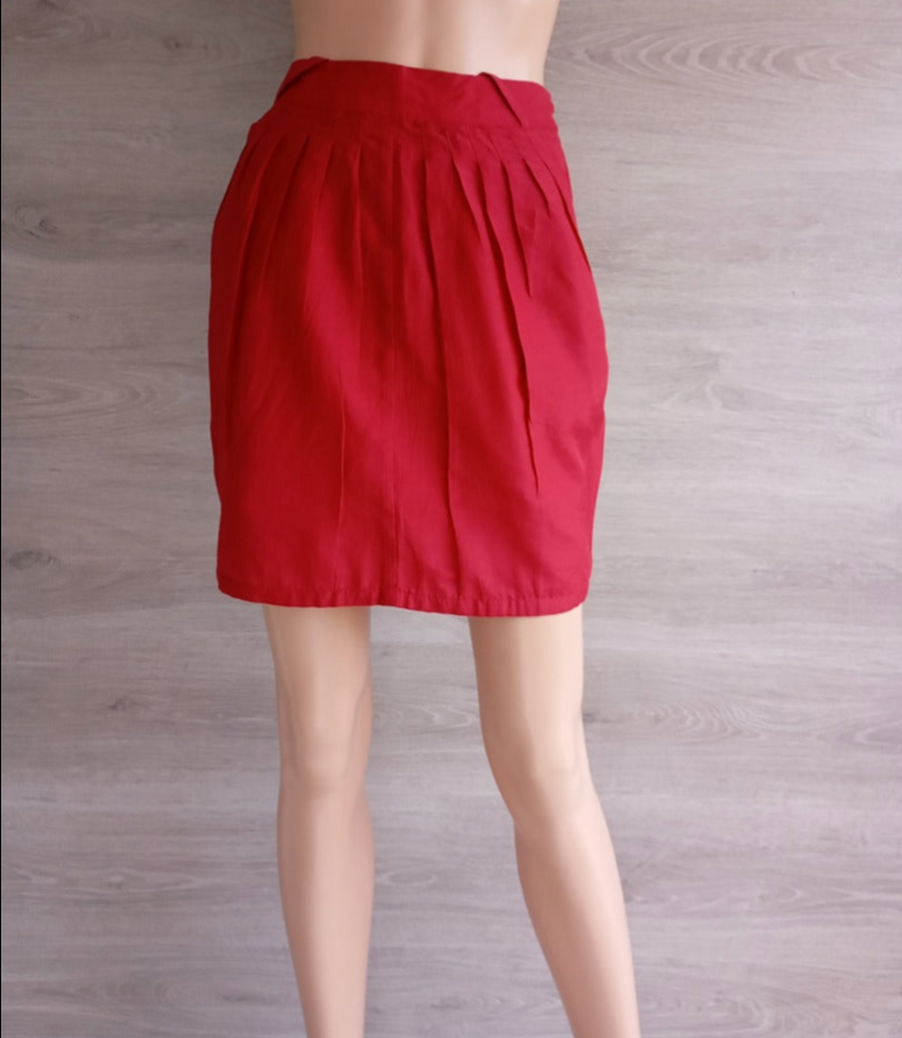 Jolie jupe Skunkfunk taille M - Rouge - en coton et soie - neuve