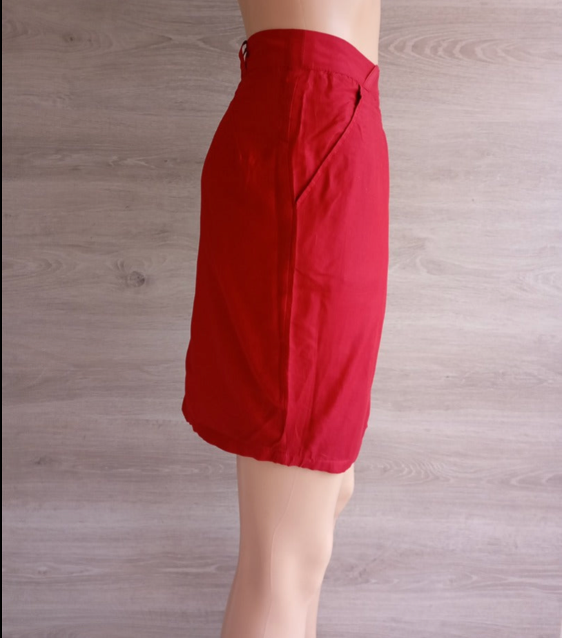 Jolie jupe Skunkfunk taille M - Rouge - en coton et soie - neuve