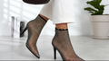 Bottines Résille & Strass Talon Haut Soirée