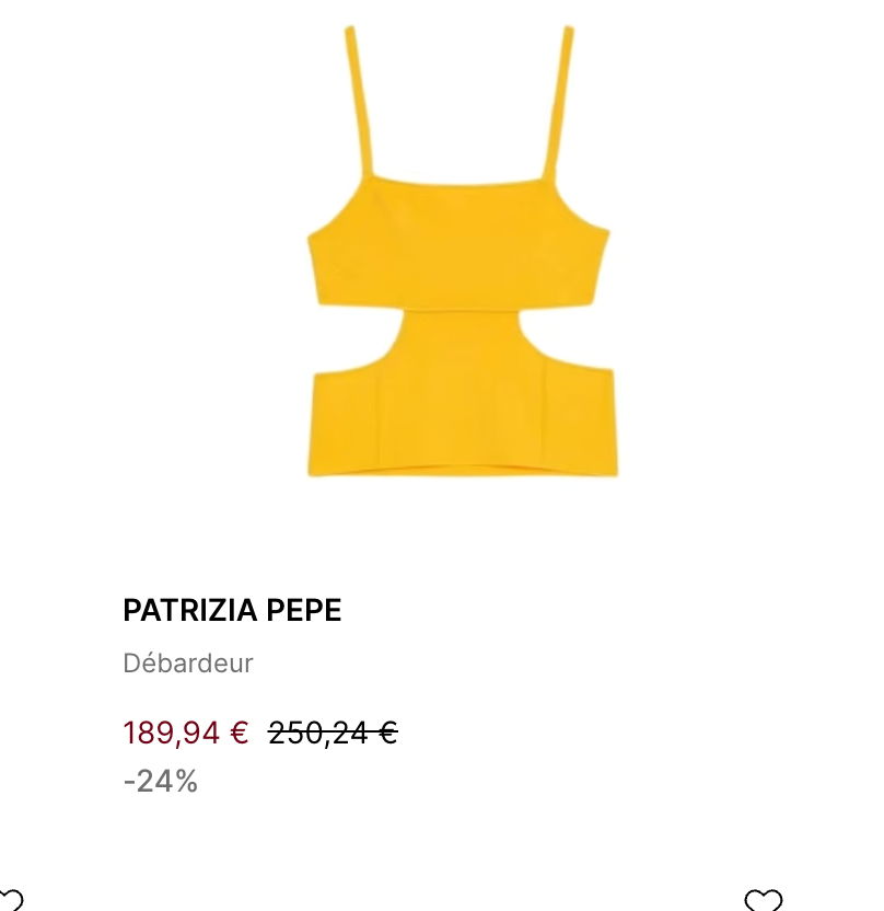 Crop top Patrizia Pepe - Xs - Jaune - Neuf avec étiquette
