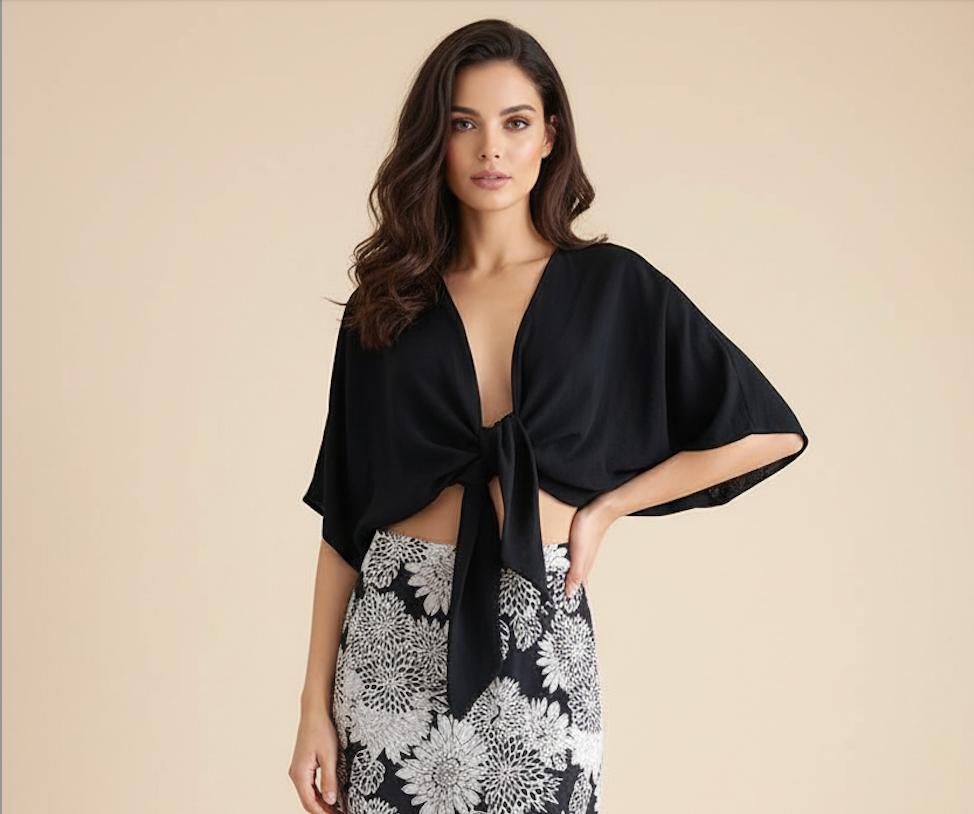 Ensemble Top et Jupe New Collection – Noir – Taille Unique – Modèle Mariana