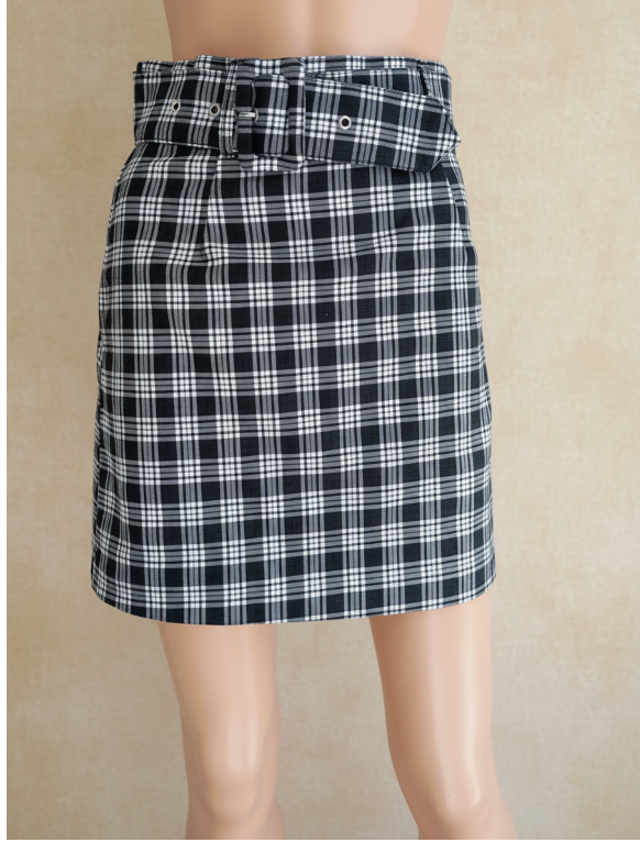 Mini-jupe à carreaux noir & blanc — H&M — Taille 36 — Très bon état
