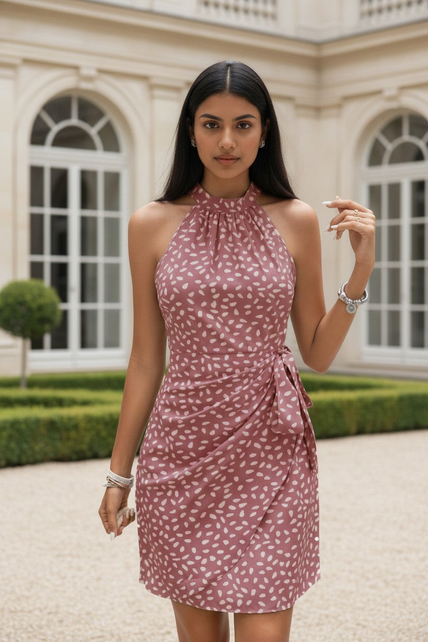 Mini Robe Camisole à Pois – Sans Manches & Lacets | Été