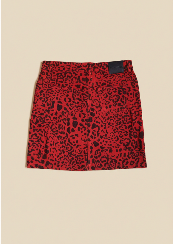 Mini-jupe Léopard Rouge et Noir Lauren Vidal – Taille S | Seconde Main