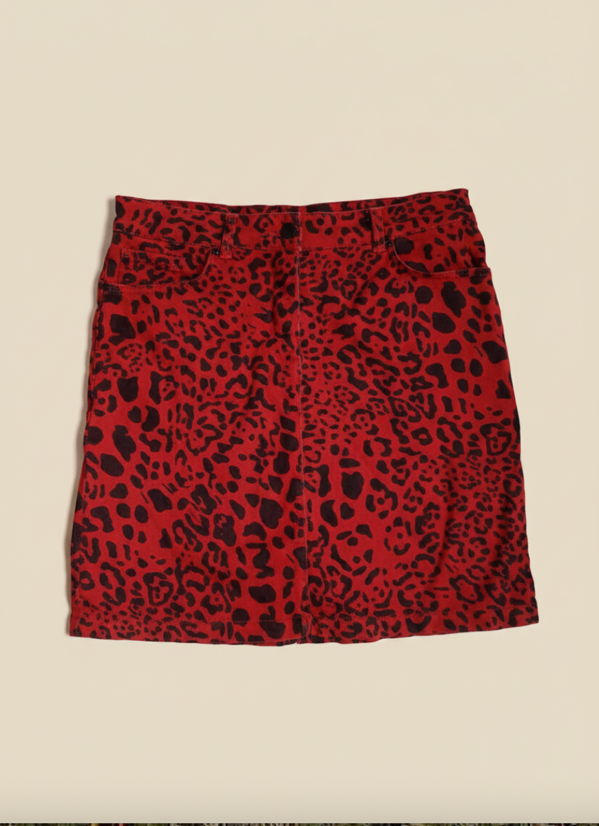Mini-jupe Léopard Rouge et Noir Lauren Vidal – Taille S | Seconde Main