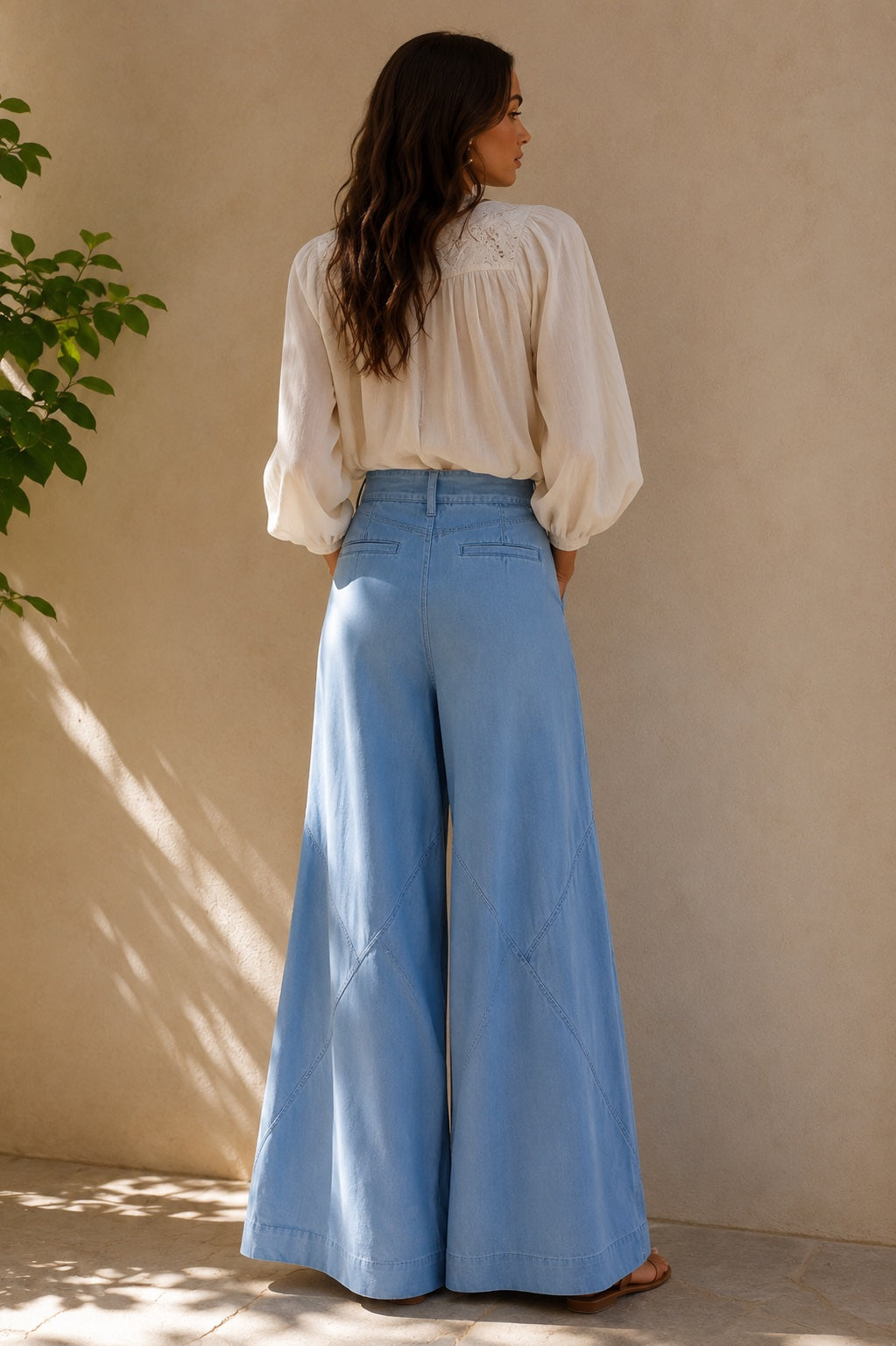 Pantalon Wide Leg Tailleur de créateur Robert Rodriguez – Taille L (42/44 FR) | Seconde Main