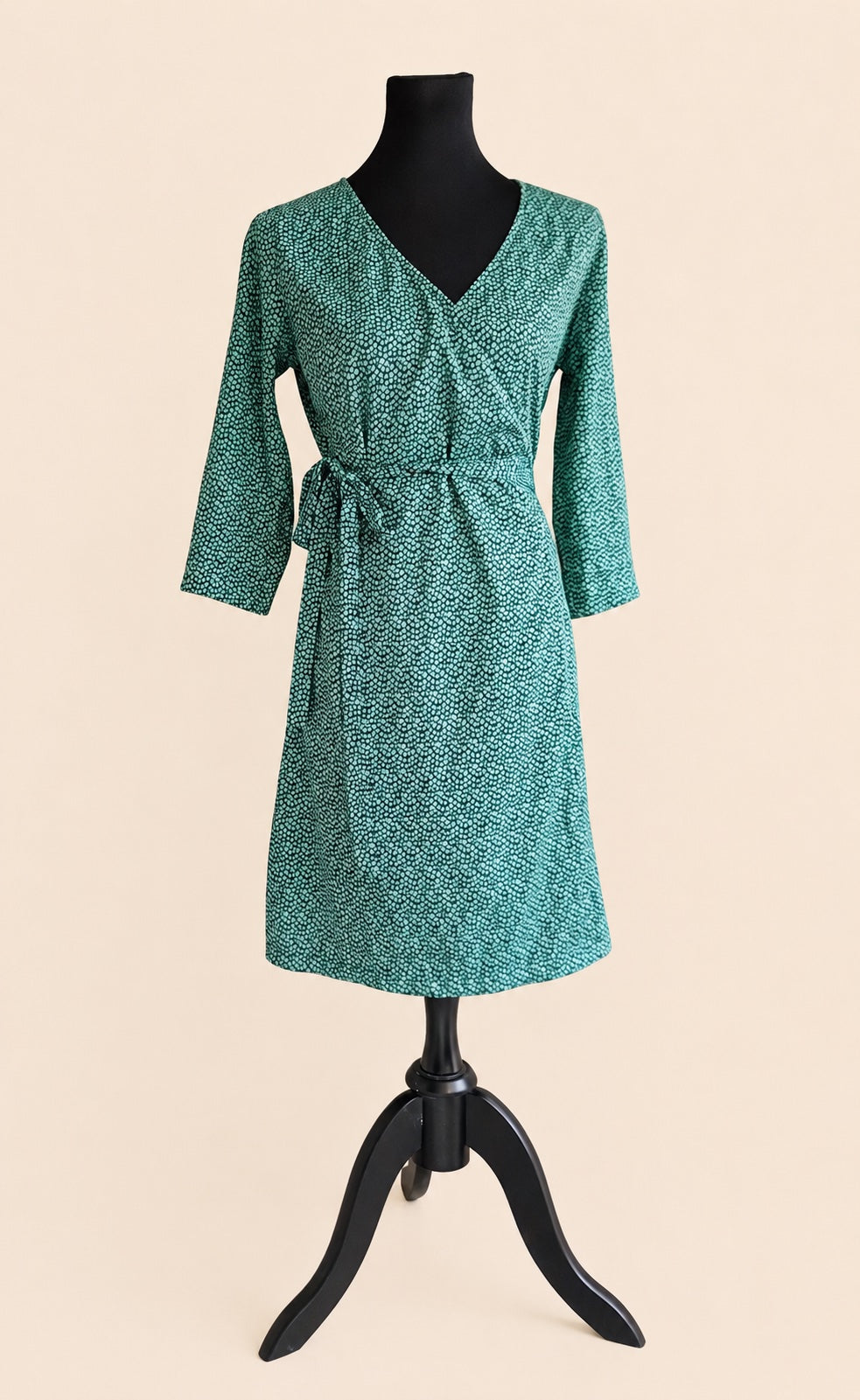 Robe cache-cœur fine - Kiabi - M - Vert - Très bon état - manches 3/4