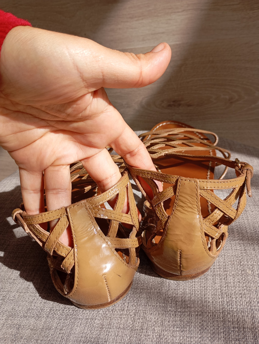 Sandales - spartiate en cuir couleur café Tory Burch taille 44