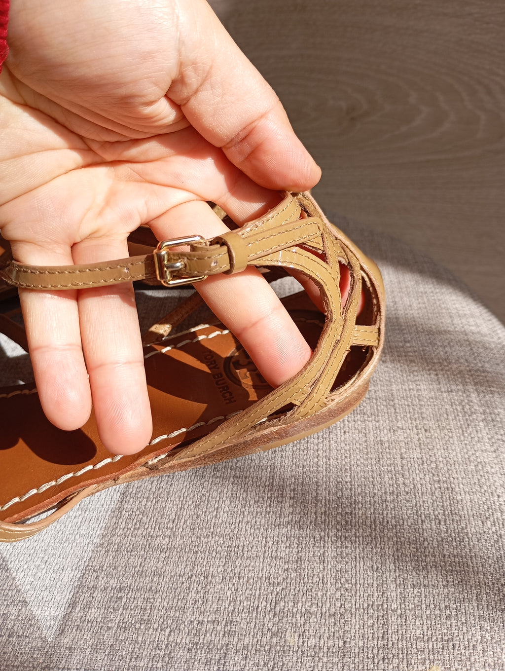 Sandales - spartiate en cuir couleur café Tory Burch taille 44