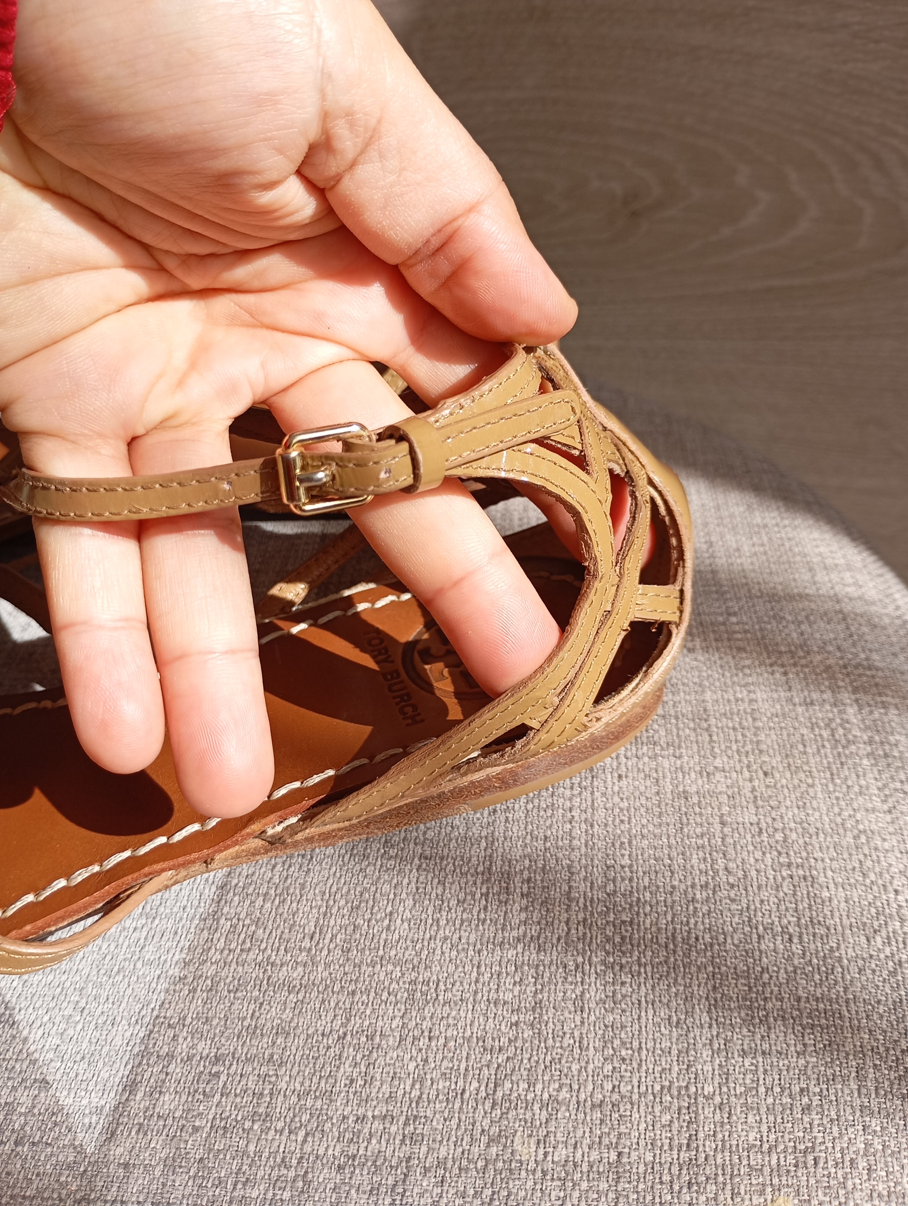 Sandales - spartiate en cuir couleur café Tory Burch taille 44