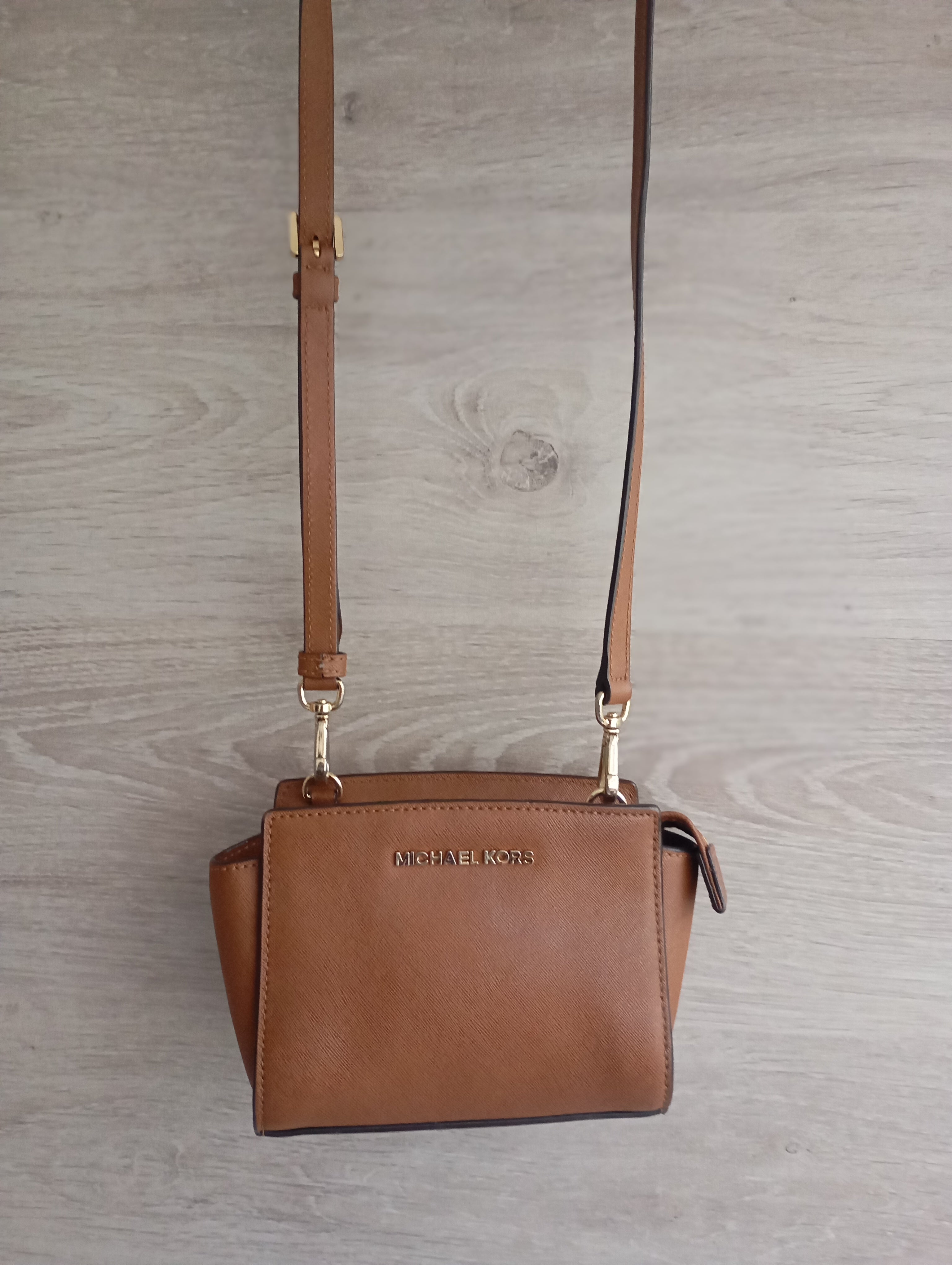 Sac à bandoulière Michael Kors — Cuir Saffiano Marron