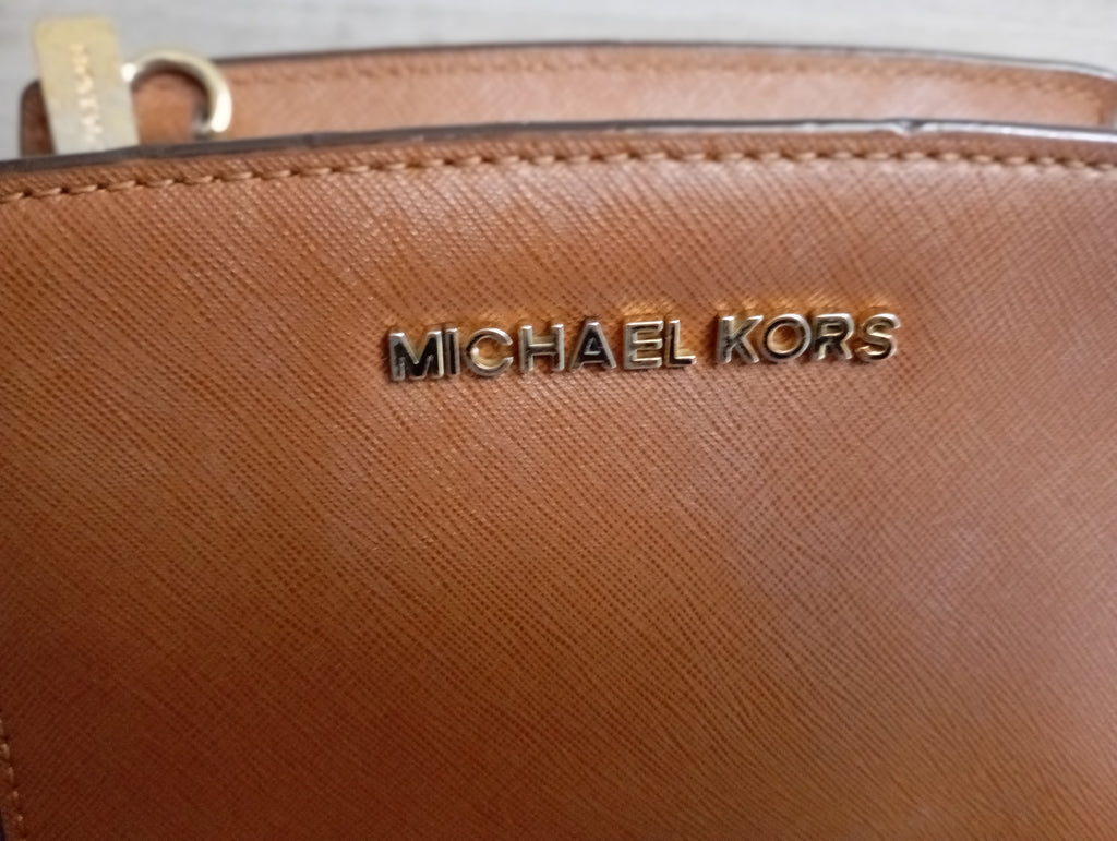 Sac à bandoulière Michael Kors — Cuir Saffiano Marron