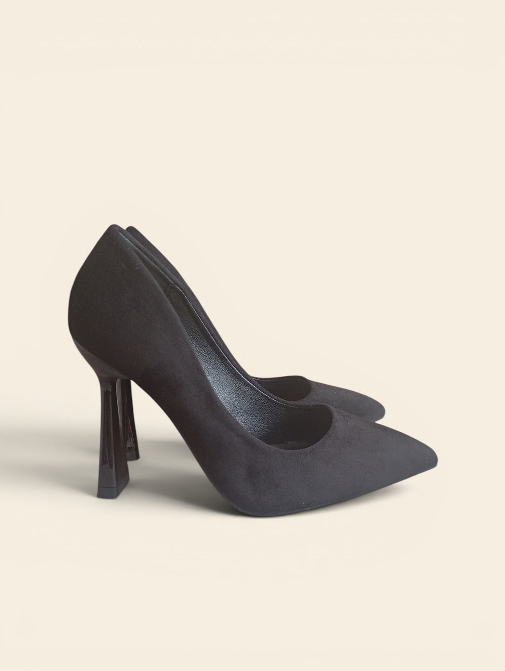 Escarpins Azarey Talon Sculptural – Aspect Suédé Noir – Pointure 35