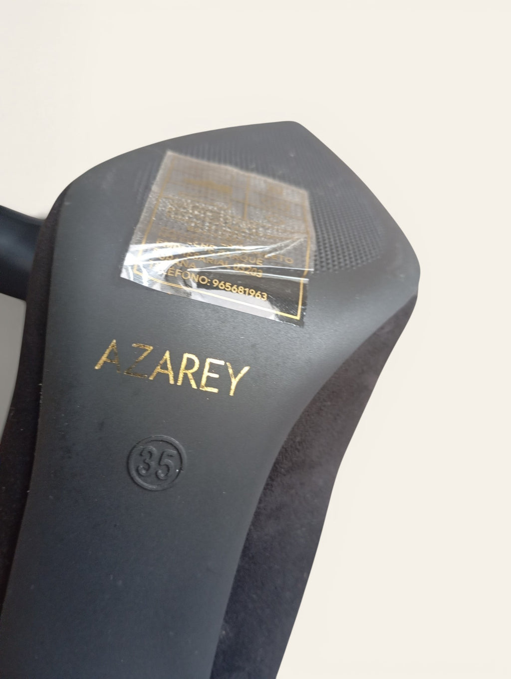 Escarpins Azarey Talon Sculptural – Aspect Suédé Noir – Pointure 35