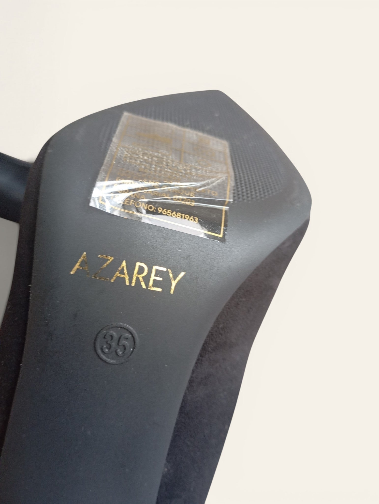 Escarpins Azarey Talon Sculptural – Aspect Suédé Noir – Pointure 35