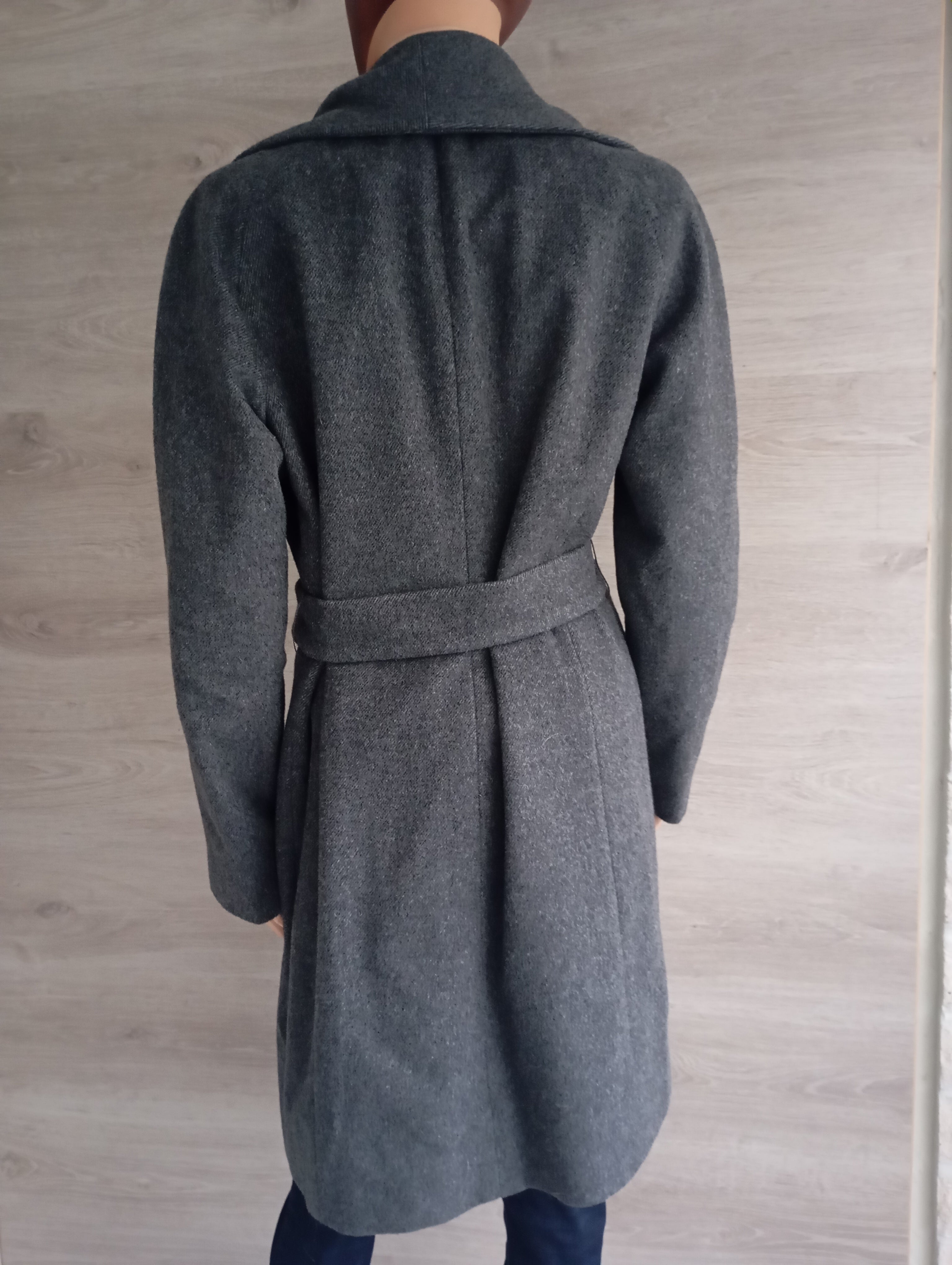 Manteau Long Femme avec ceinture - Gris Laine – Taifun