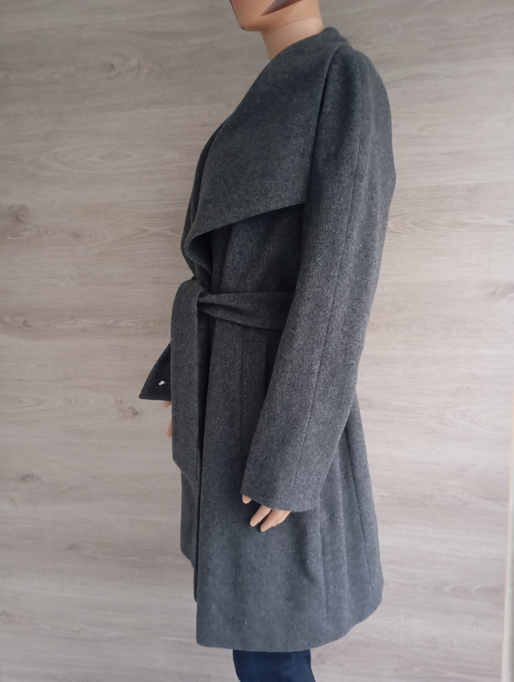 Manteau Long Femme avec ceinture - Gris Laine – Taifun